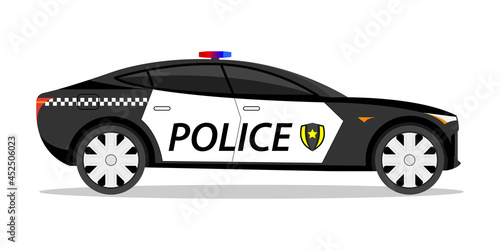 Police Car Sport Car Fast Auto Body illustration Vector