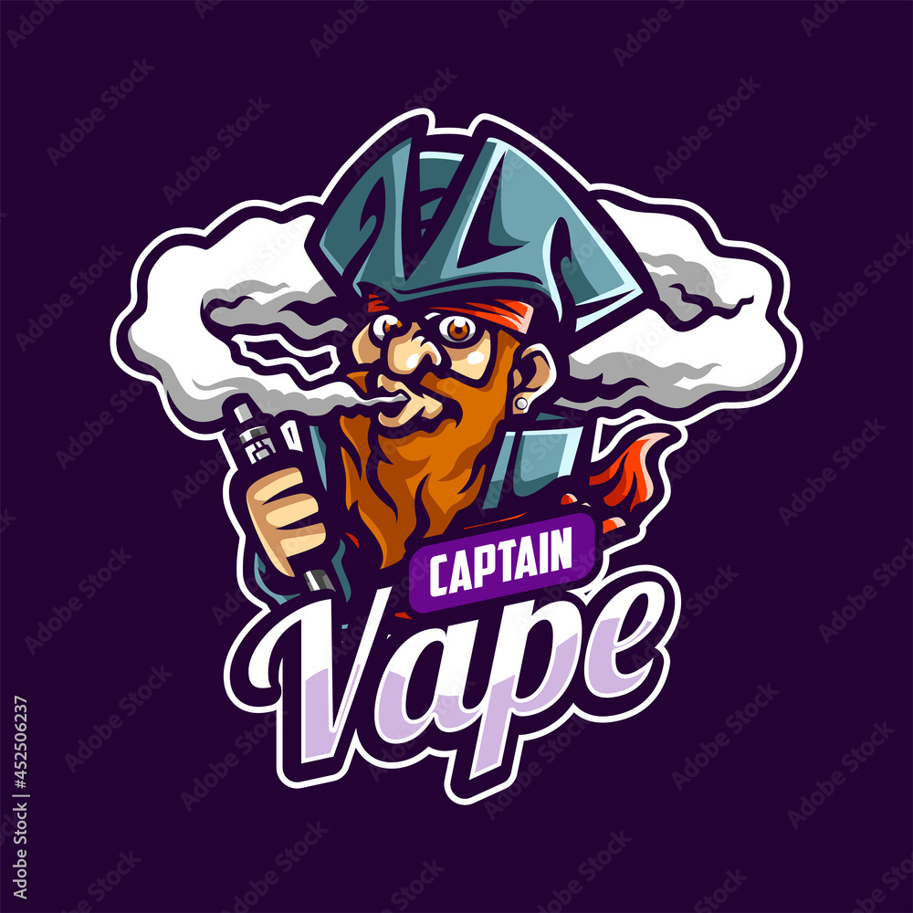Captain Vape cartoon mascot logo