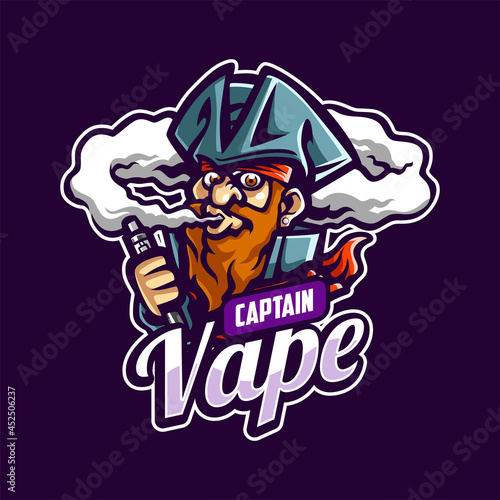 Captain Vape cartoon mascot logo