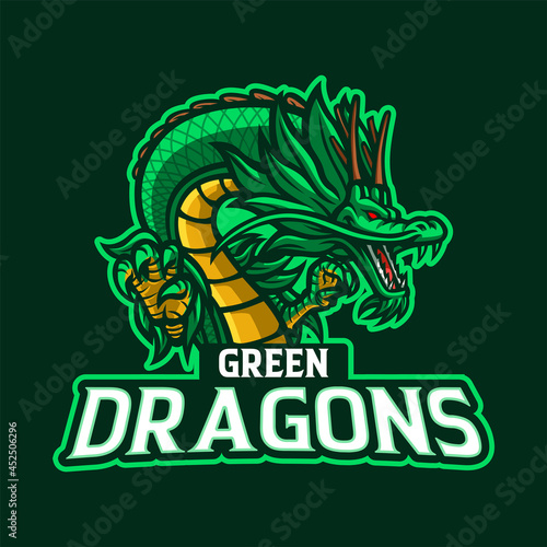 Green Dragon mascot logo design