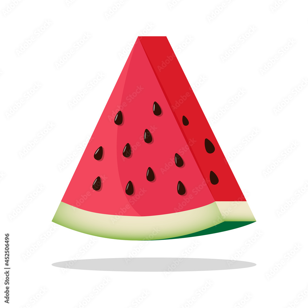 Fresh and juicy watermelon slice illustration vector Fresh and juicy watermelon slice illustration vector