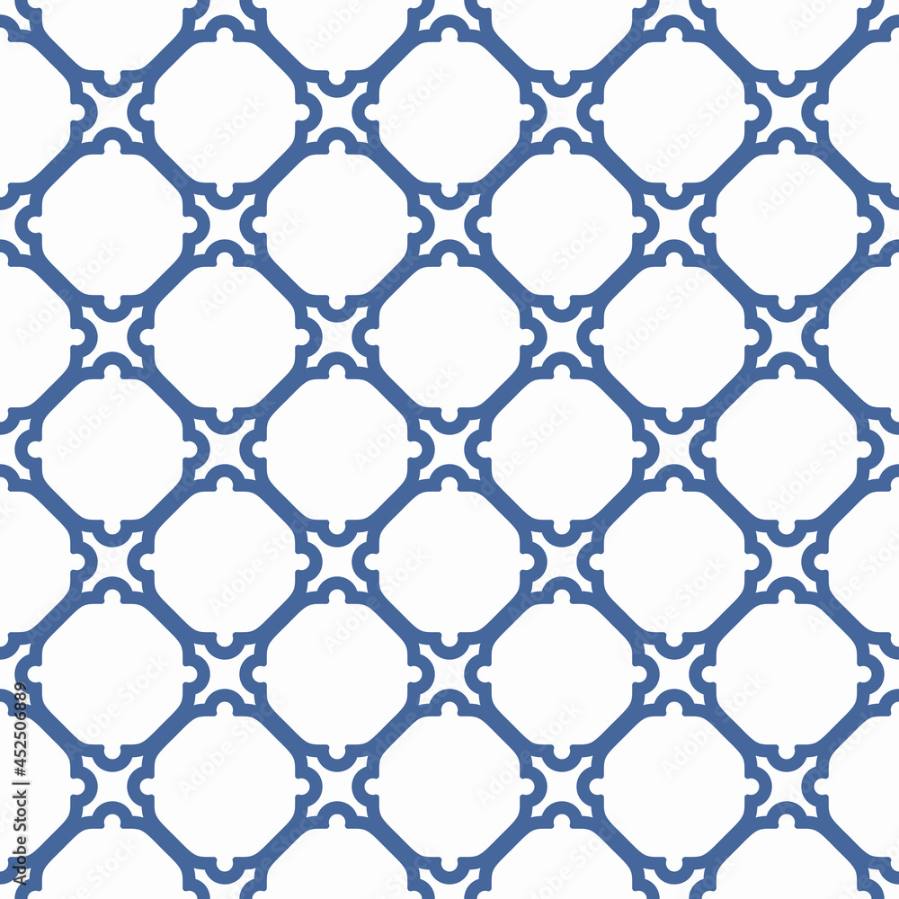 Fototapeta premium Seamless blue ornament in arabian style. Geometric abstract background. Pattern for wallpapers and backgrounds