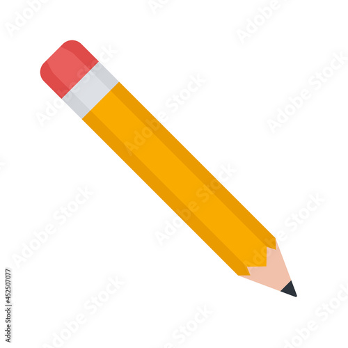 Pencil flat icon. Education element. Vector isolated on white background	