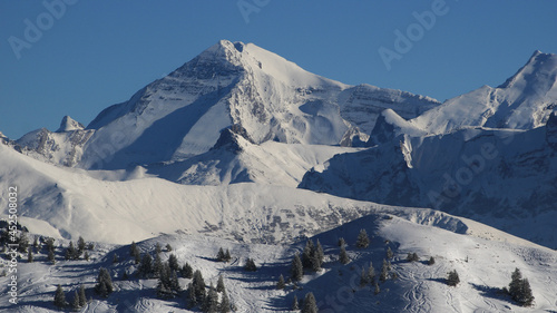 Mountain ranges of the Bernese Oberland in winter. photo