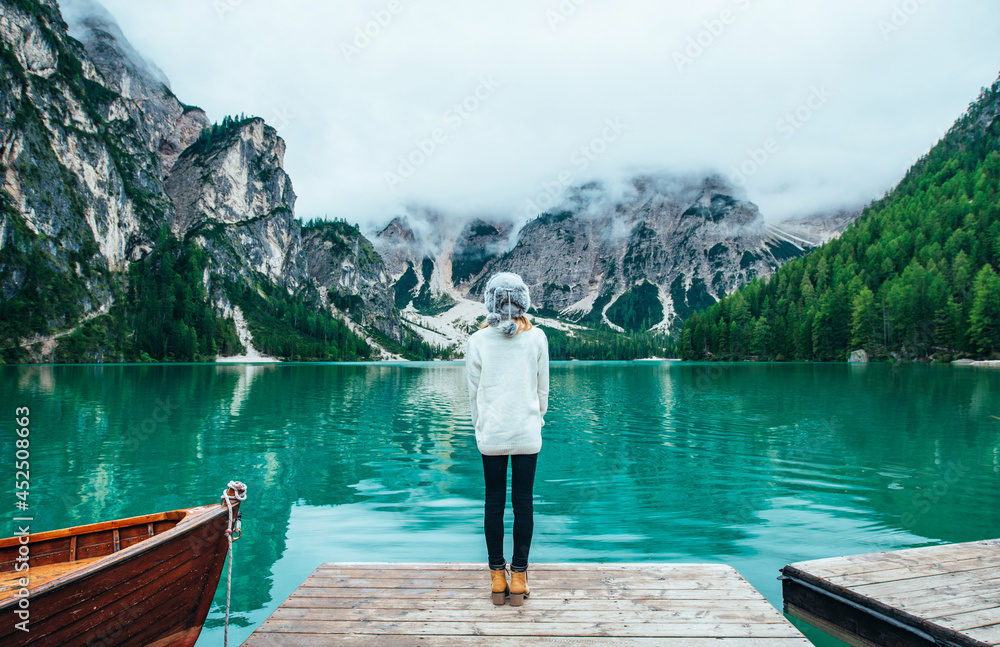 Mountain stories. Happy girl on a wanderlust vacation. Mountain stories. Happy girl on a wanderlust vacation.