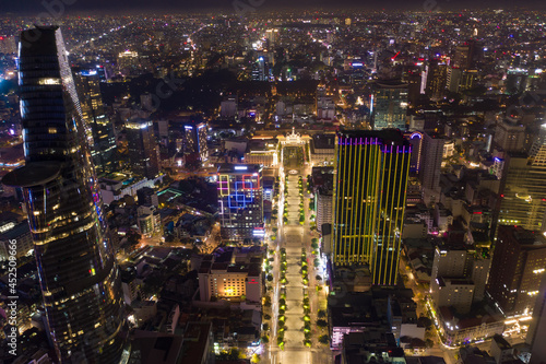 Bright lights and busy streets of Vietnam's largest city.