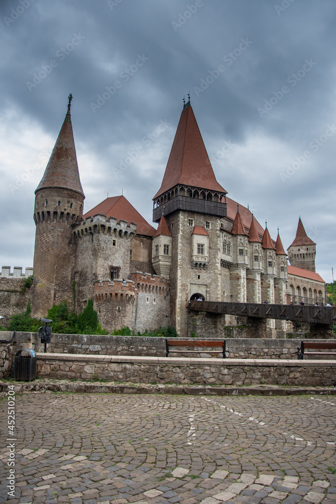 Fototapeta premium ROMANIA , Corvin Castle, Hunyadi Castle or Hunedoara Castle, july 2021 , Transylvania,