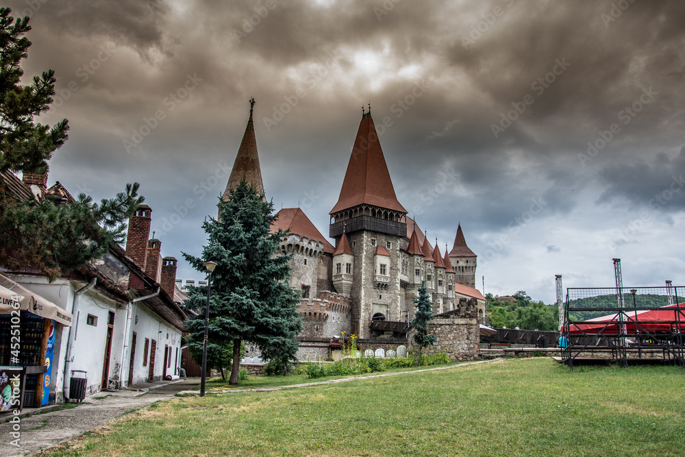 ROMANIA , Corvin Castle, Hunyadi Castle or Hunedoara Castle, july 2021 , Transylvania, ROMANIA , Corvin Castle, Hunyadi Castle or Hunedoara Castle, july 2021 , Transylvania,