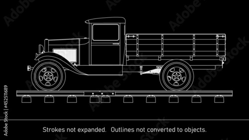 Cargo truck rails Model AA- USA - WW2