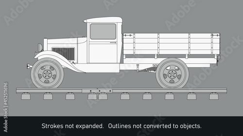 Cargo truck rails Model AA- USA - WW2
