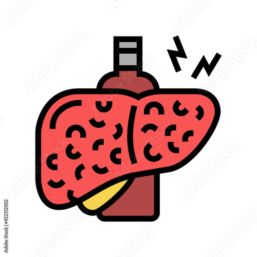 cirrhosis hepatitis color icon vector. cirrhosis hepatitis sign. isolated symbol illustration