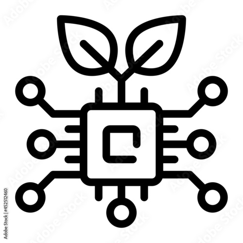 eco chip technology simple line icon