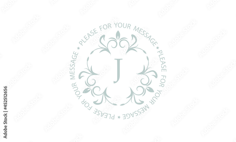 Obraz premium Elegant monogram design with letter J. Branded logo of restaurant, hotel, company, business.