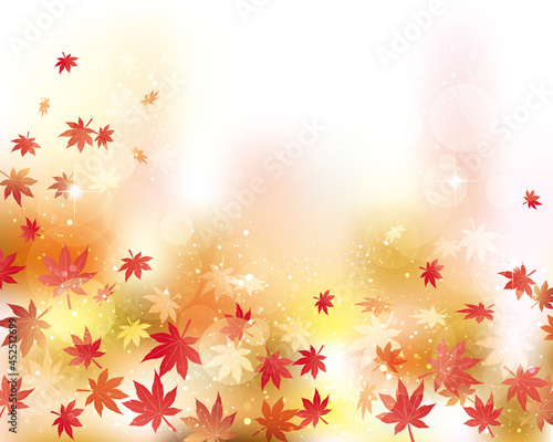 もみじが舞うグラデーション背景