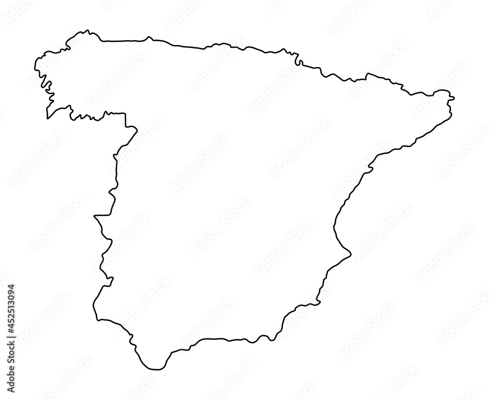 Spain Outline flag map. Vector illustration of national symbol. Graphic design of patriotic element Spain Outline flag map. Vector illustration of national symbol. Graphic design of patriotic element