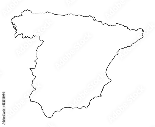 Spain Outline flag map. Vector illustration of national symbol. Graphic design of patriotic element