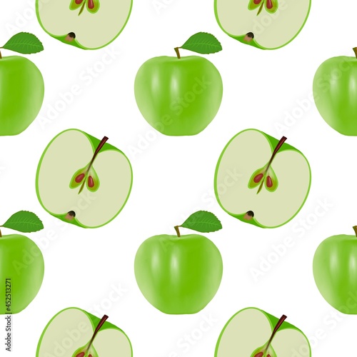 green apple pattern seamless illustration