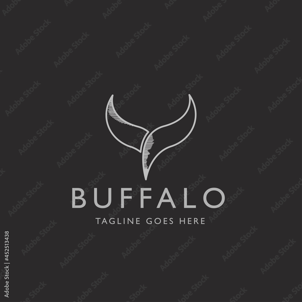Fototapeta premium buffalo head logo, abstract bull head logo vector inspiration
