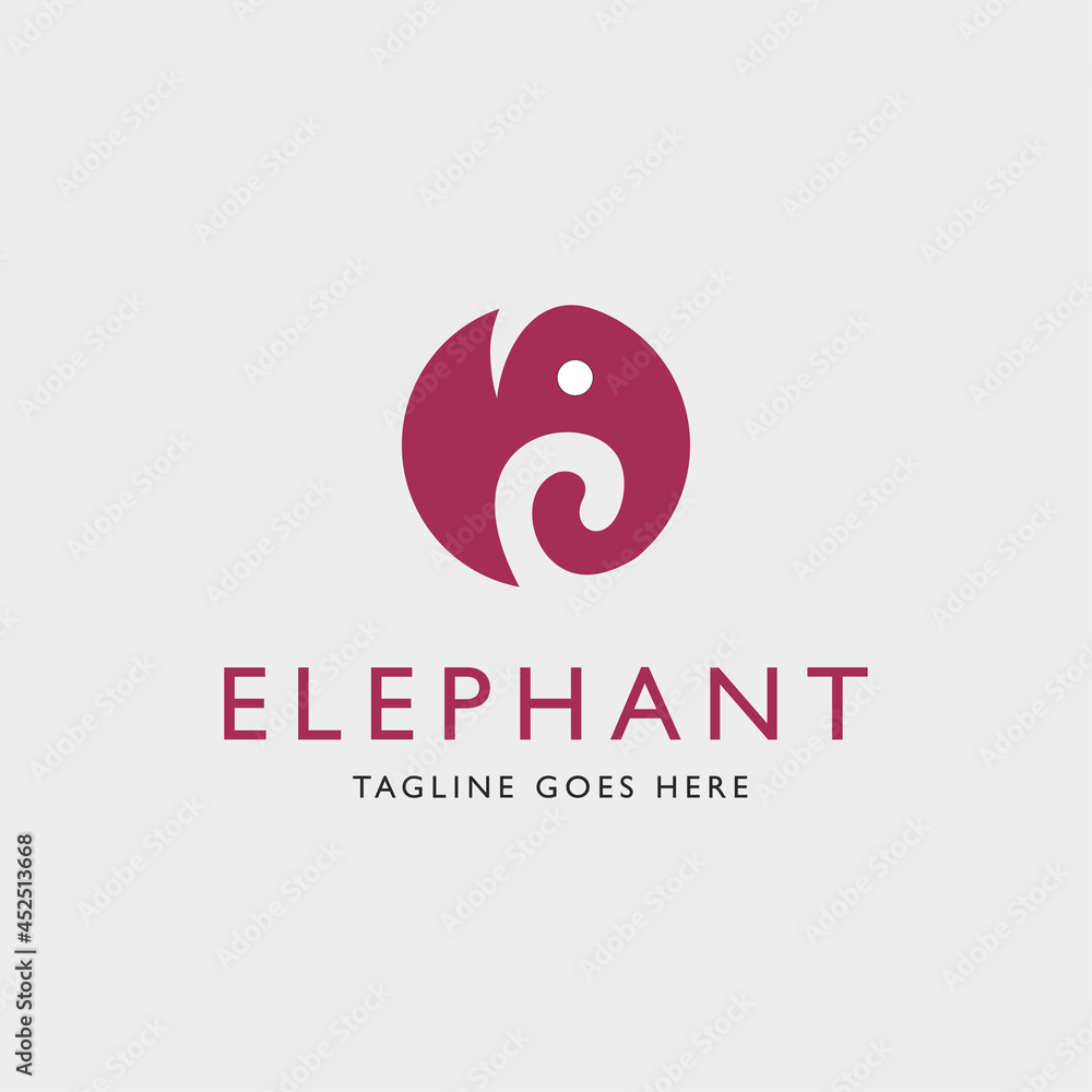Cute elephant. circle elephant logo vector. Cute elephant. circle elephant logo vector.