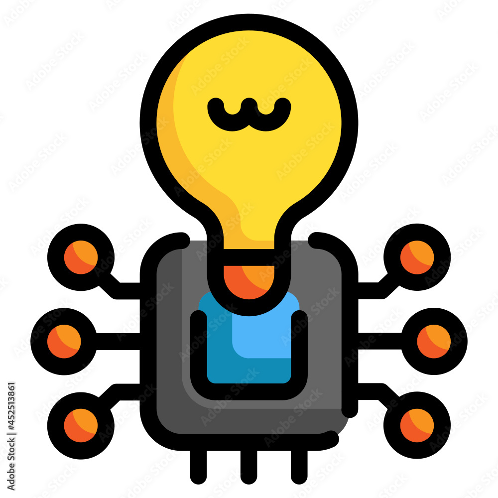 chipset bulb filled outline icon chipset bulb filled outline icon