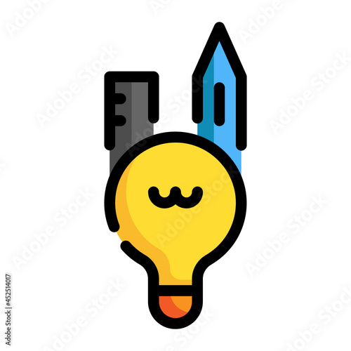 creative bulb filled outline icon