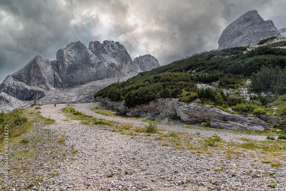 Mountain landscape with dirt road 