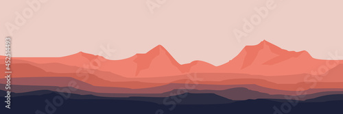 landscape mountain flat design vector illustration for pattern background  wallpaper  background template  and backdrop design 