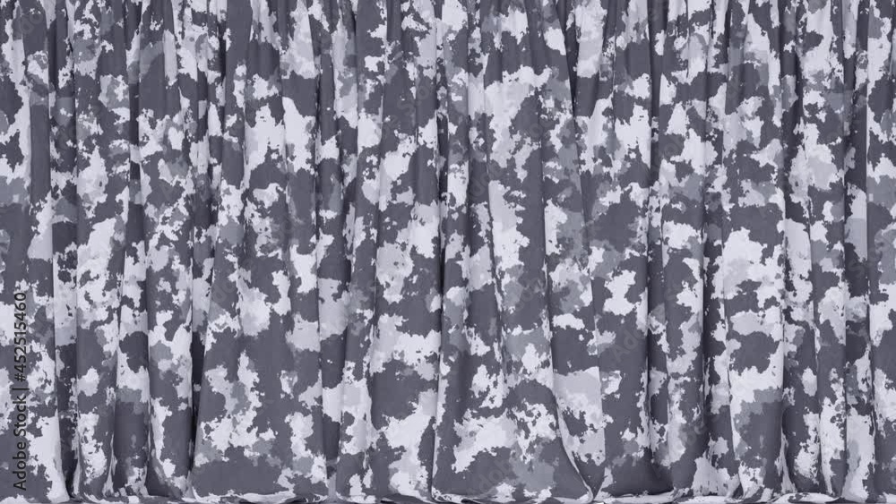 Realistic 3D animation of the urban or street camouflage curtain rendered in UHD with alpha matte Realistic 3D animation of the urban or street camouflage curtain rendered in UHD with alpha matte