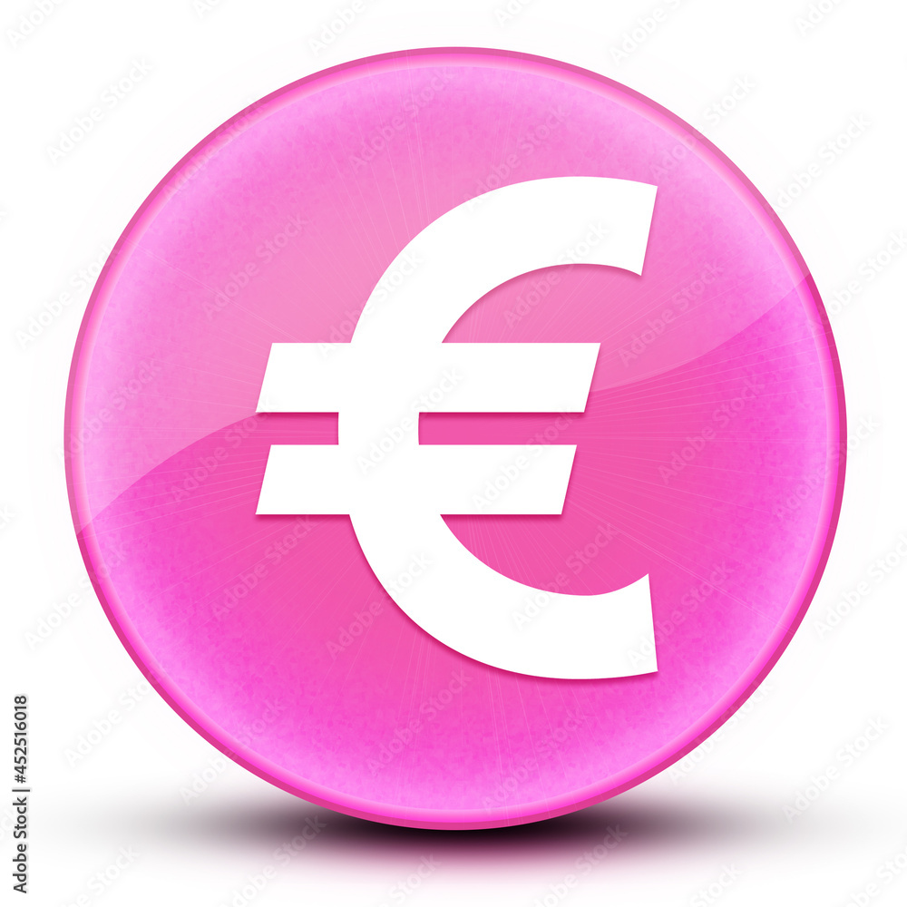 Euro sign eyeball glossy elegant pink round button abstract Euro sign eyeball glossy elegant pink round button abstract