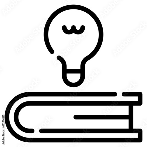 book bulb knowledge simple line icon