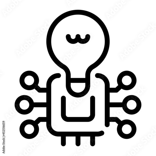 chipset bulb simple line icon