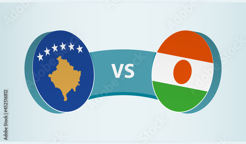 Kosovo versus Niger, team sports competition concept.