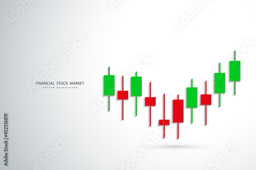Stock market or forex trading graph in graphic concept .Japanese candles. Abstract finance background. Vector illustration