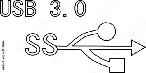 USB3.0のアイコンイメージ「ホワイト」