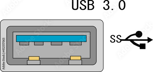 USB3.0のコネクターのイラスト素材