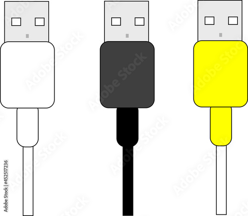 色の違うUSBのイラスト素材