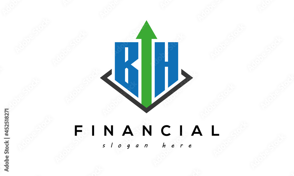 Letters BH Financial arrow Accounting and Marketing Logo Letters BH Financial arrow Accounting and Marketing Logo