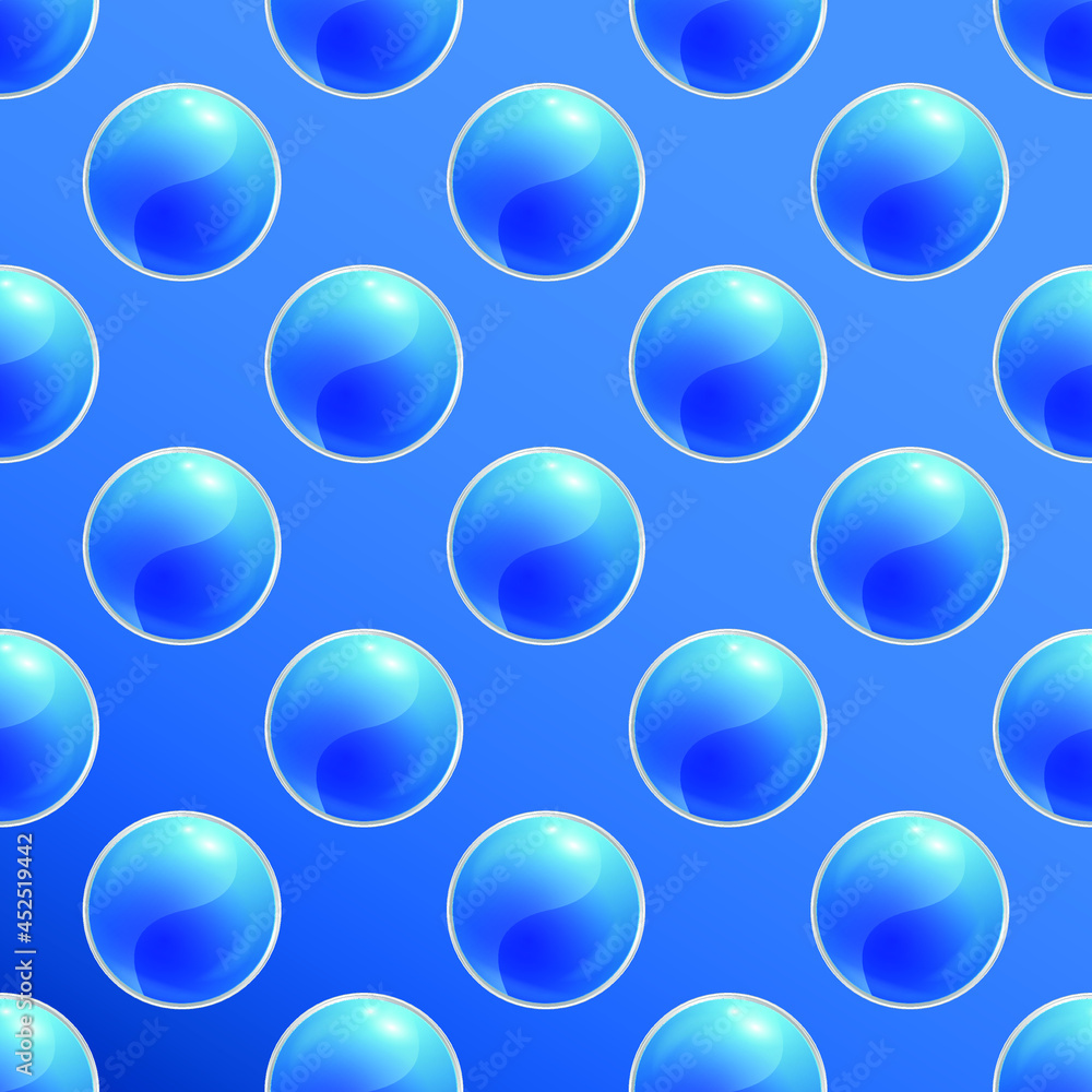 Abstract seamless background consisting of three-dimensional blue balls.