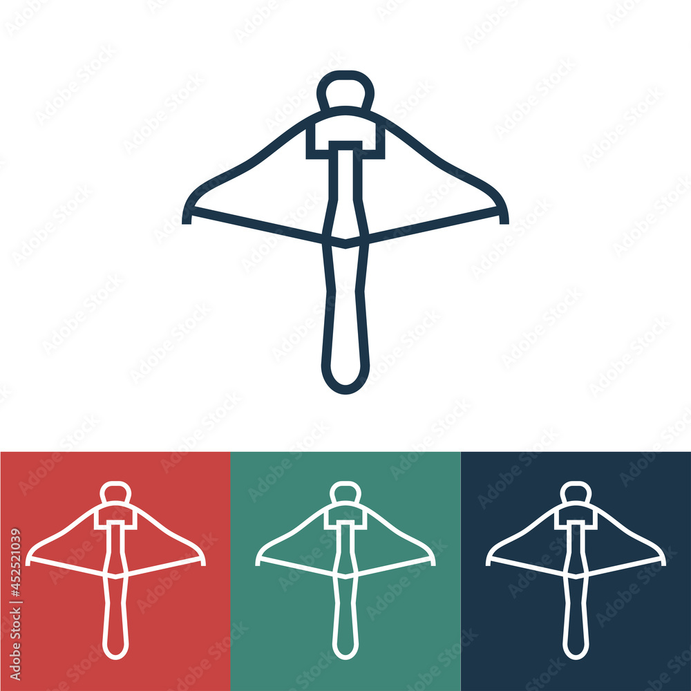 Vector linear icon with crossbow Vector linear icon with crossbow