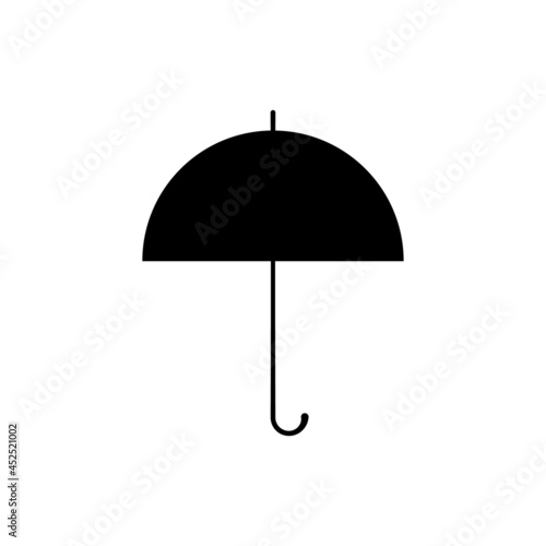 The umbrella icon is black on a white background.