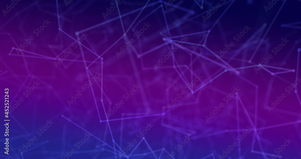 Network of connections against purple background