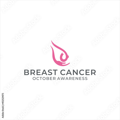  logo design breast cancer, Cancer October Awareness, ribbon, disease icon symbol vector.