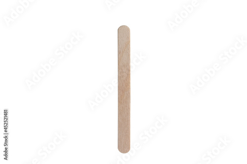 Wooden ice-cream stick isolated on a white background.