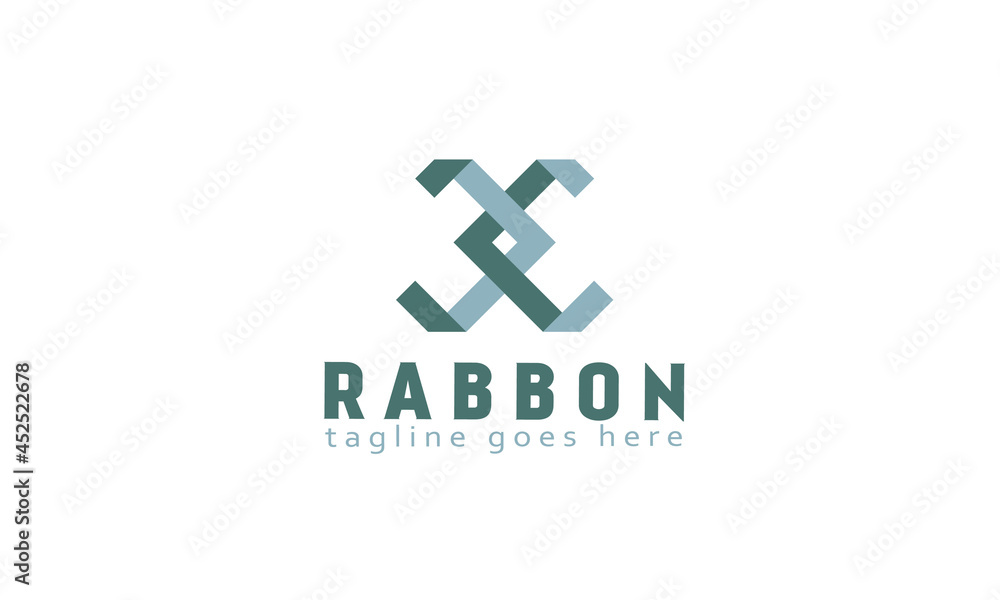 Abstract rabbit ribbon logo design template Abstract rabbit ribbon logo design template