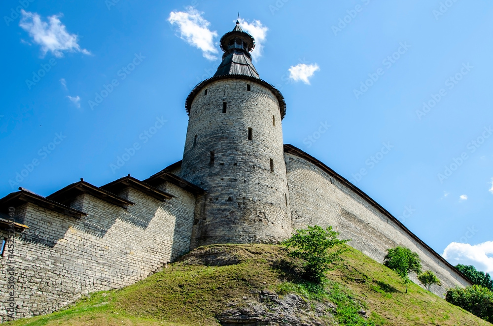 Tower on the territory of the Pskov Kremlin, Pskov, Russia