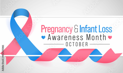 Pregnancy and infant loss awareness month (SIDS) is observed every year in October, to honor and remember those who have lost a child during pregnancy or in infancy. Vector illustration
