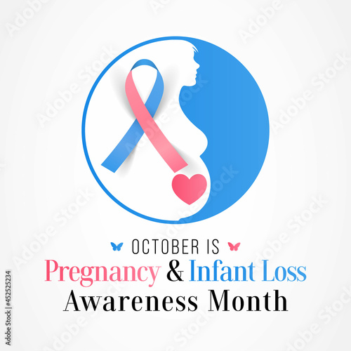 Pregnancy and infant loss awareness month (SIDS) is observed every year in October, to honor and remember those who have lost a child during pregnancy or in infancy. Vector illustration