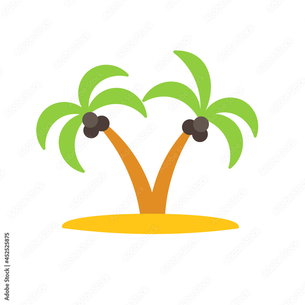 Fotografie Island with palm trees icon
