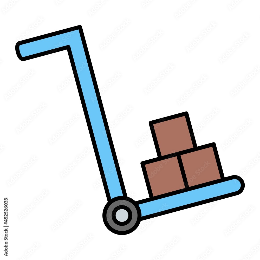 Vector Trolley Filled Outline Icon Design Vector Trolley Filled Outline Icon Design