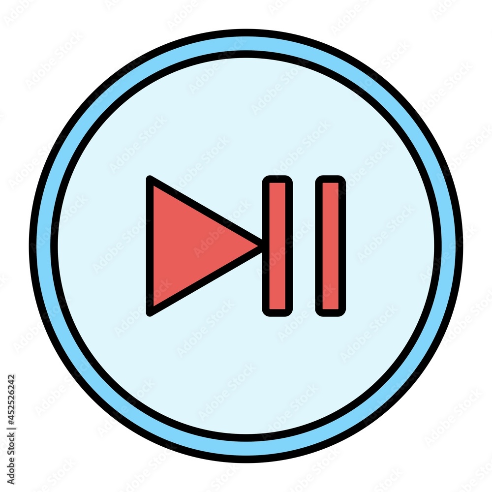 Vector Pause Filled Outline Icon Design Vector Pause Filled Outline Icon Design